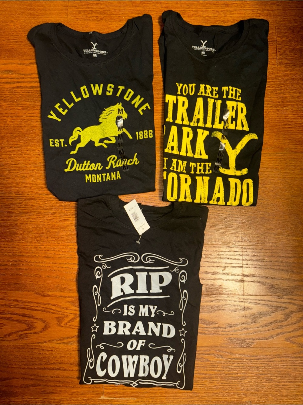 3 brand new yellowstone shirts size medium
